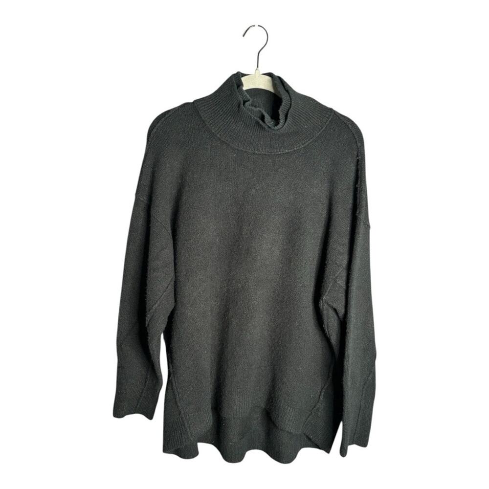 Free People Black Oversized Turtleneck Sweater XS